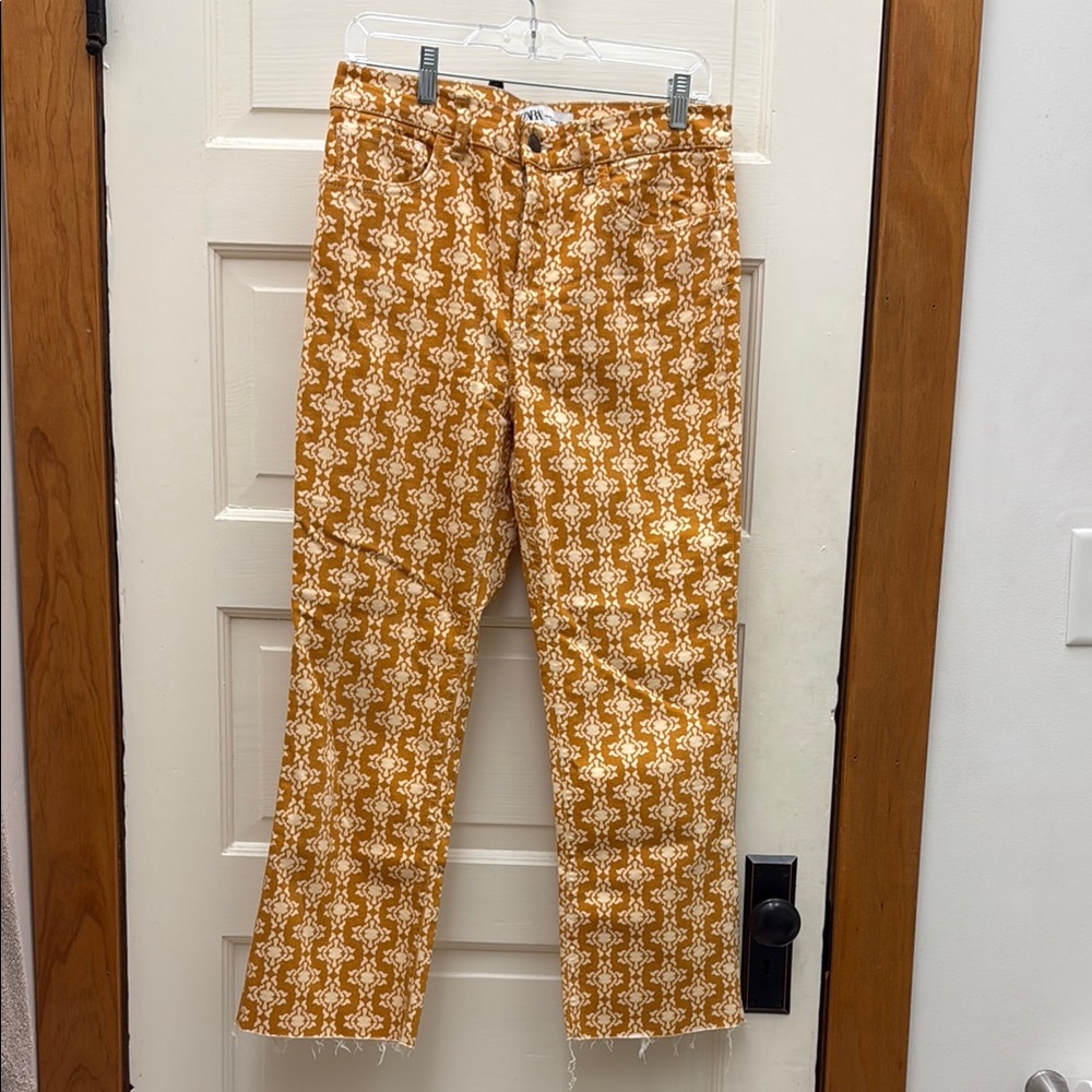 Stylish Yellow Patterned Women’s Pants